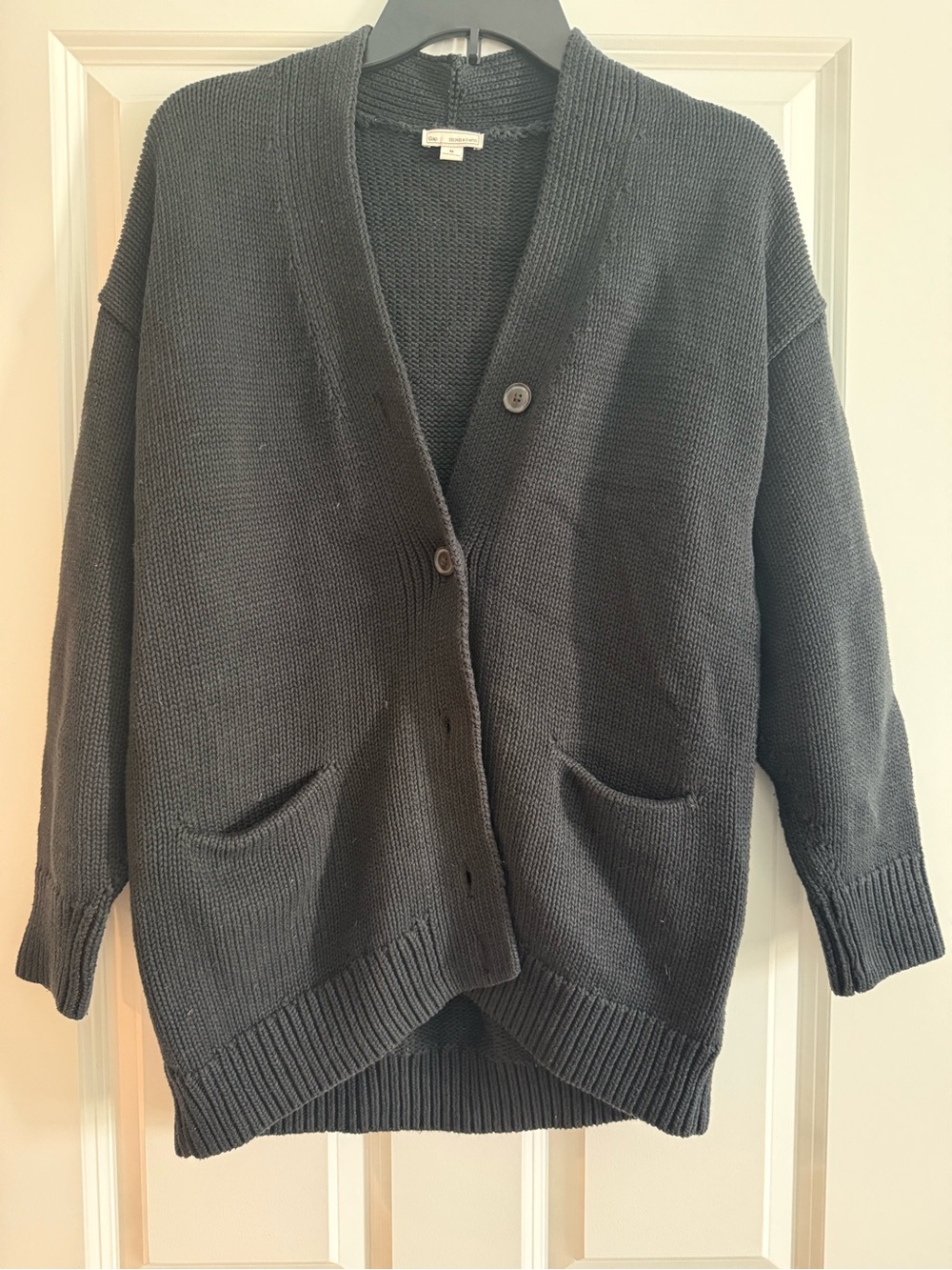 GAP Black V-Neck Button Cardigan with Pockets